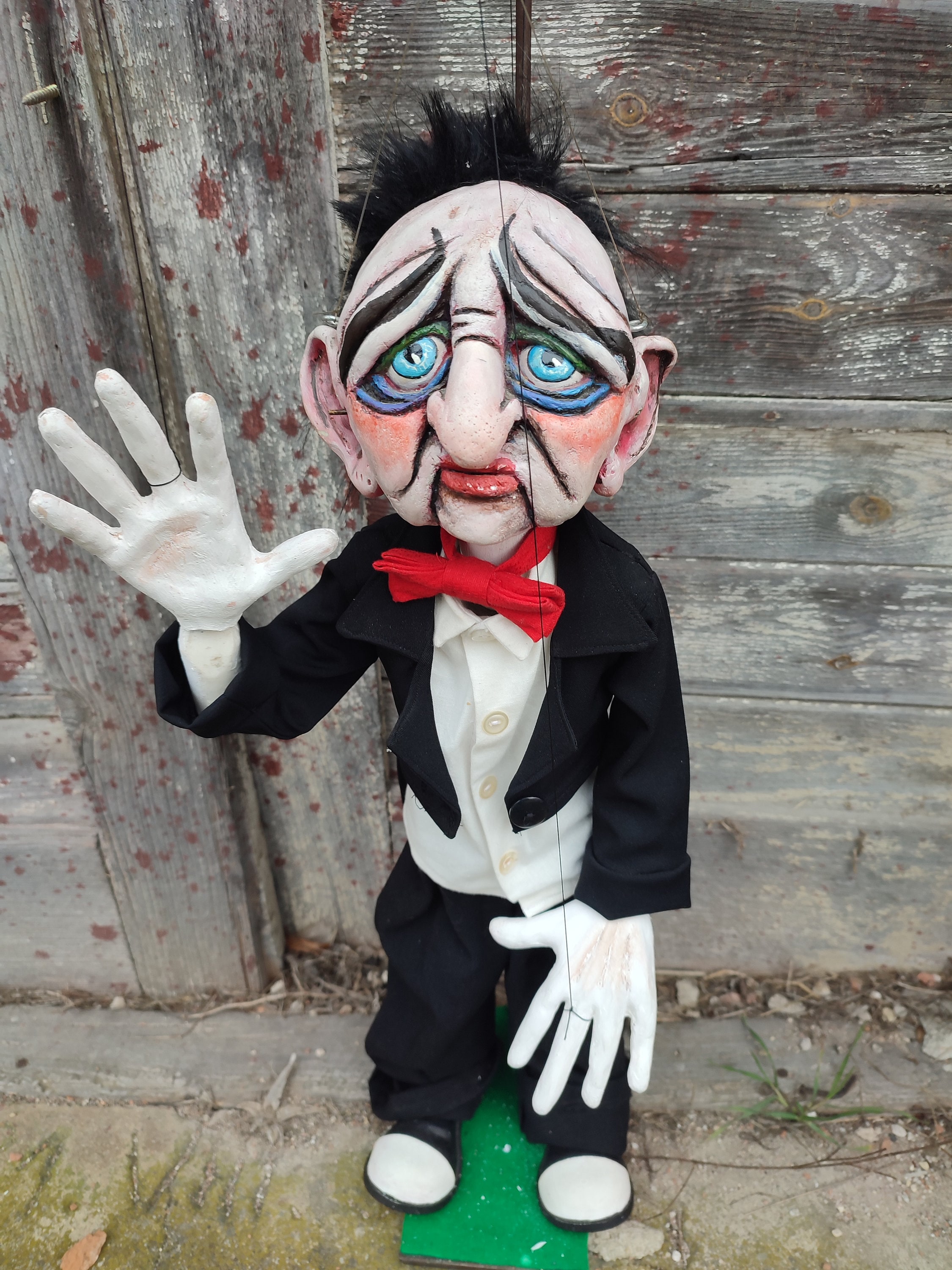 String Evil Clown Professional Puppet Art Doll Etsy