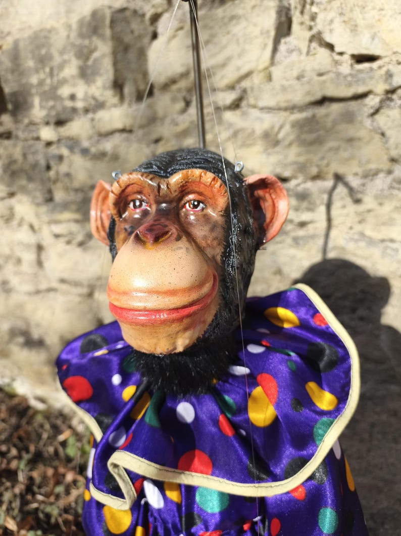 Czech Clown Monkey Marionette Puppet: Resin Art Doll, Professional ...