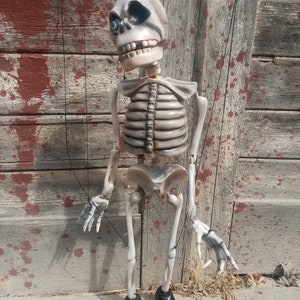 Skeleton Czech  marionette puppet street dance string professional Art Doll  Handmade