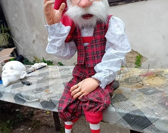 Professional Czech Marionette Elf Puppet – Resin Head, Art Doll, Theatre Performance