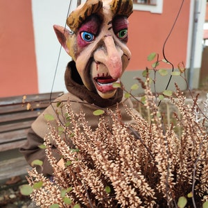 original old  wood Czech marionette EXORCIST puppet theatre  string professional Art Doll Handmade