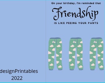 Friendship is Like, Funny Birthday Card Digital Birthday Card, Printable Birthday Card, Funny Birthday Card, Downloadable Birthday