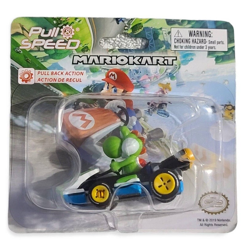 Hot Wheels Mario Kart Yoshi With Mach 8 Racer - 1:64 Die-Cast Toy Car For Kids