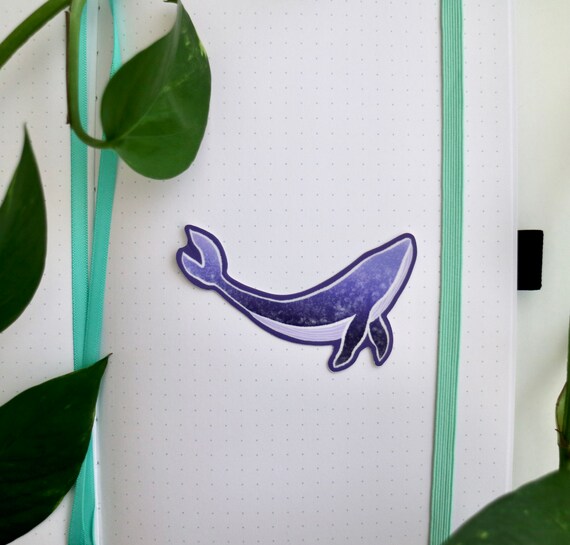 water bottle laptop purple whale sticker purple dreamy space whale ...