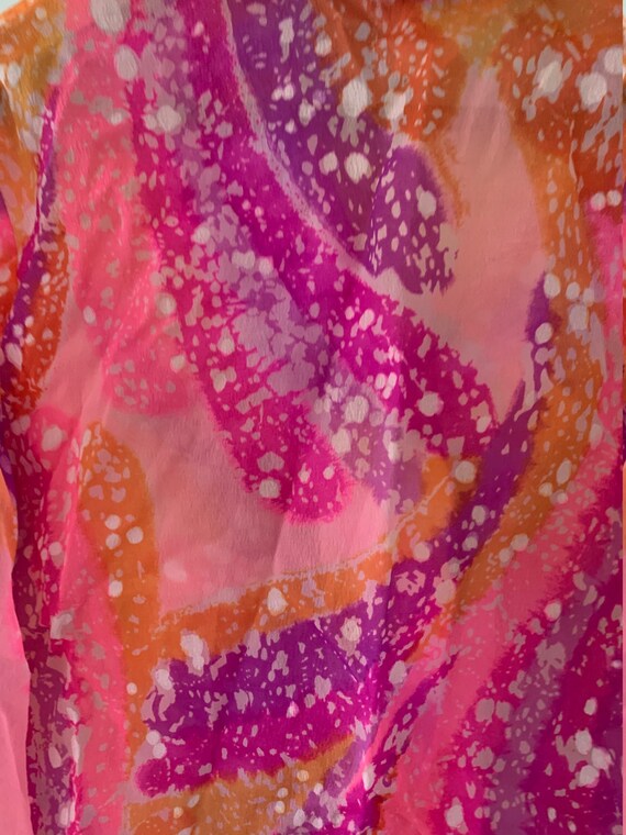 Bright Psychedelic Swirling Pussy Bow Blouse - image 2