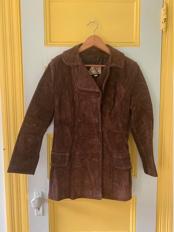 Suede Leather Double Breasted Jacket