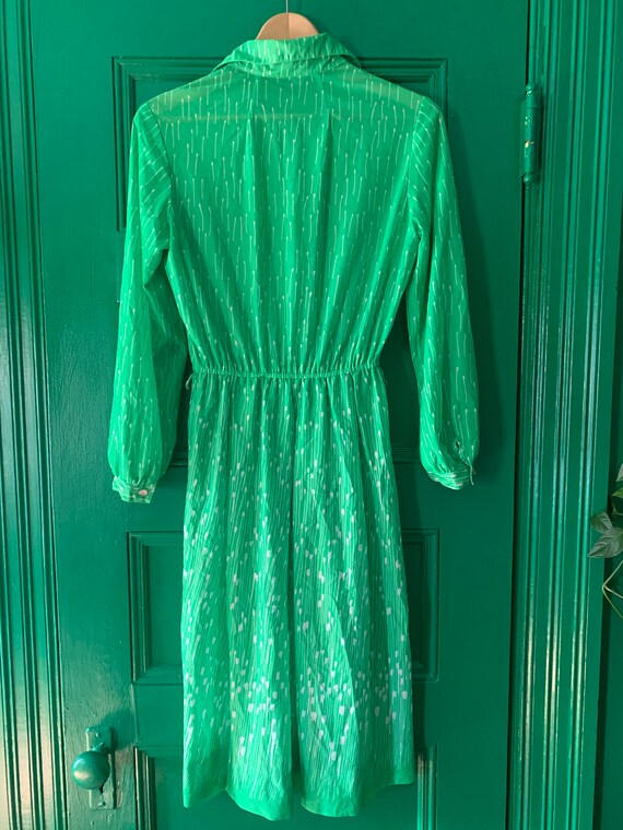 Pretty, Sheer Green and White Dress - image 6