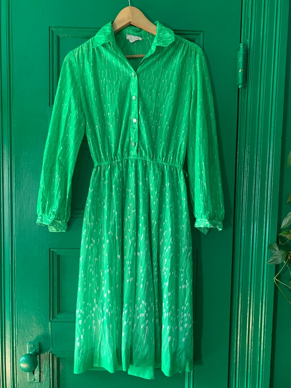 Pretty, Sheer Green and White Dress