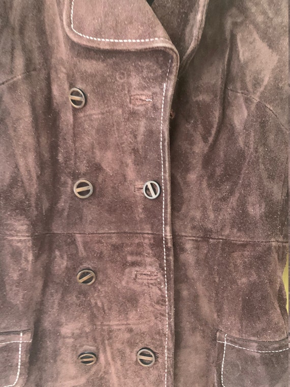 Suede Leather Double Breasted Jacket - image 4