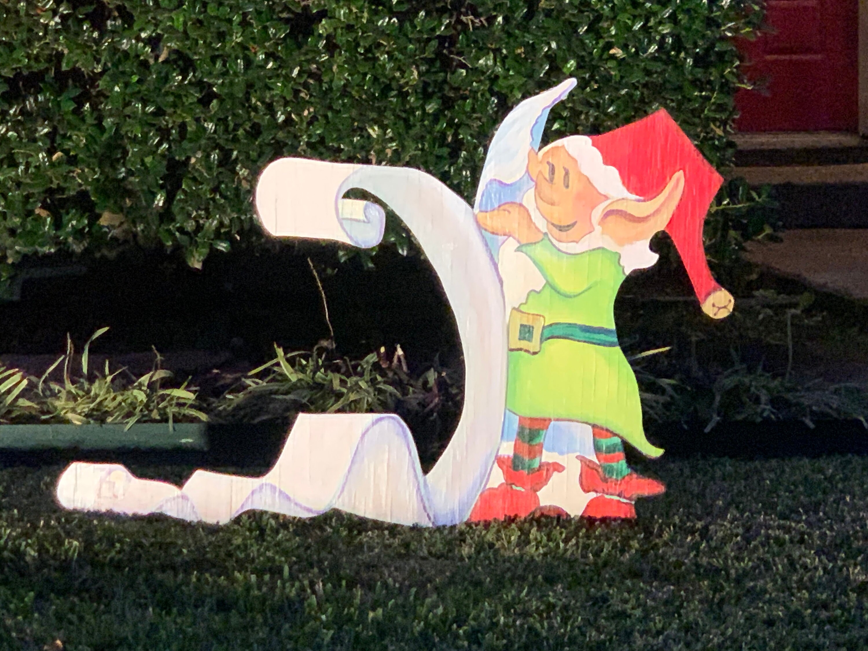 Elf With List Christmas Yard Art Etsy