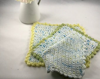 Natural cotton dishcloth/ rustic Farmhouse washcloth / Eco-friendly reusable dishcloth/ handmade crochet dishcloth/ housewarming present