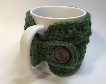 Crochet mug cozy, tea gift, coffee gift, office gift, crochet cup cozy, coffee cup sleeve, teachers gift, mug warmer