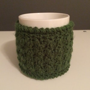 Crochet mug cozy, handmade tea mug sleeve, cozy coffee gift, easy office gift, crochet cup cozy, eco friendly teachers gift, mug warmer image 6