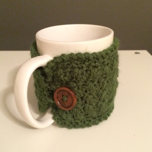 Crochet mug cozy, handmade tea mug sleeve, cozy coffee gift, easy office gift, crochet cup cozy, eco friendly teachers gift, mug warmer