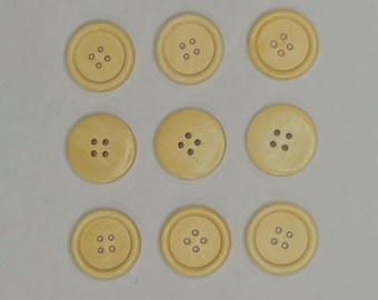 Natural Wood Buttons: 1" Round Sewing, Crafting Supplies