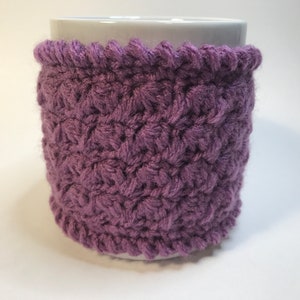 Crochet mug cozy, handmade tea mug sleeve, cozy coffee gift, easy office gift, crochet cup cozy, eco friendly teachers gift, mug warmer image 10