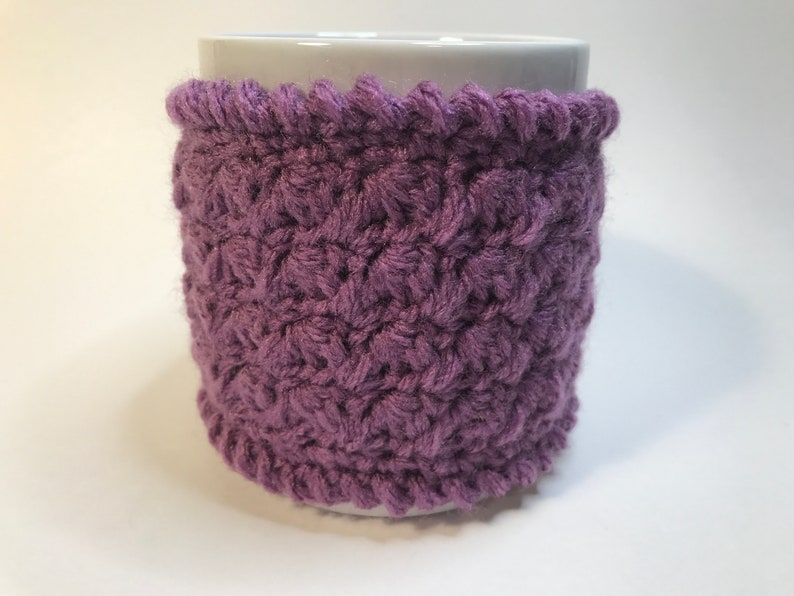 Crochet mug cozy, handmade tea mug sleeve, cozy coffee gift, easy office gift, crochet cup cozy, eco friendly teachers gift, mug warmer image 10