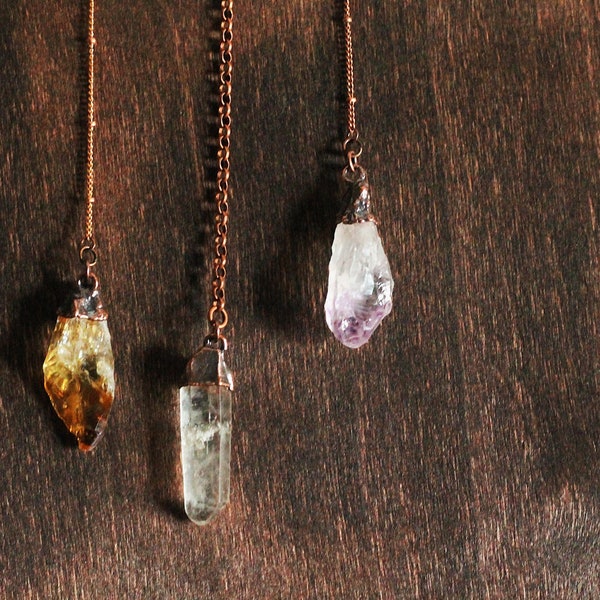 Crystal Pendulum - Quartz Crystal Pendulum - Amethyst Pendulum- Citrine Pendulum- Crystal Quartz Pendulum - Crystal Point Pendulum