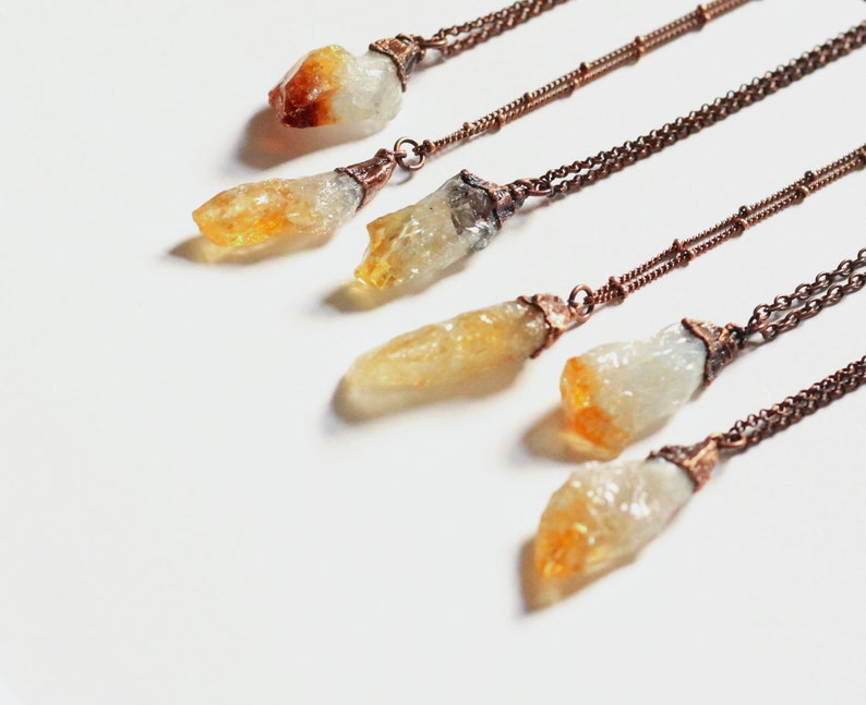 Large Citrine Necklace Citrine Crystal Necklace Crystal Electroformed Necklace Citrine Necklace