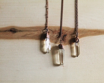 Crystal Necklace - Quartz Crystal Necklace - Crystal Quartz Necklace - Crystal Point Necklace