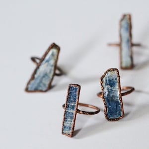 Kyanite Ring - Raw Kyanite Ring - Kyanite Copper Ring - Kyanite Electroformed Ring
