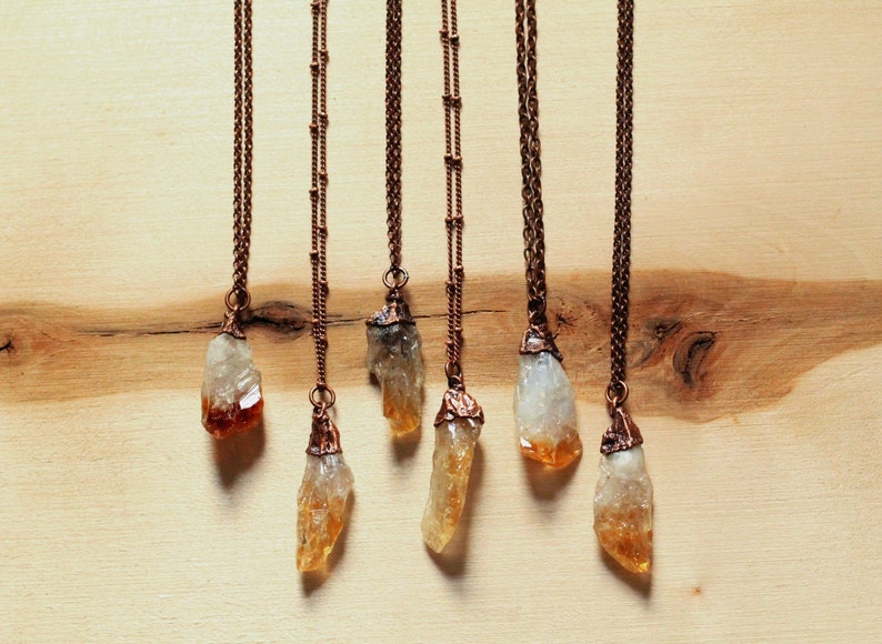 Large Citrine Necklace Citrine Crystal Necklace Crystal Electroformed Necklace Citrine Necklace