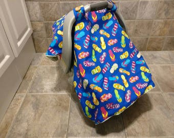 Universal blue soft carseat canopy, girl car seat canopy, baby car seat canopy, baby car seat cover, green minky, infant car seat canopy