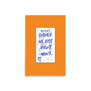 Should We Kiss Right Now, Receipt Print, Trending Receipt Artwork, Bar Cart, Dorm Decor, Aesthetic Wall Art, Receipt Art