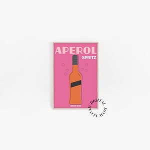 Aperol Spritz Print, Wall Print, Bar Cart Sign, Alcohol Print, Colorful, Printable, Instant Download