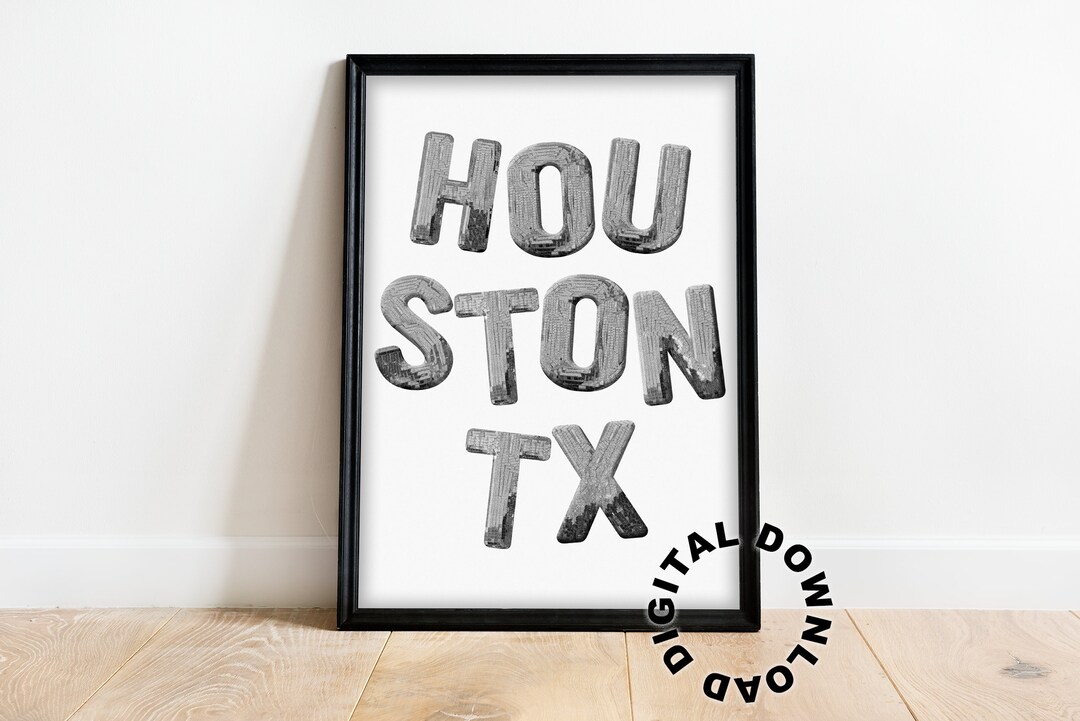 Disco Houston TX Wall Art, Disco City Wall Print, Houston Wall Print