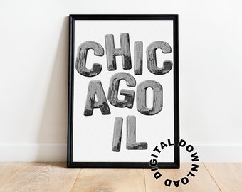 Disco Chicago Wall Art, Disco City Wall Print, Chicago Wall Print, Digital Download