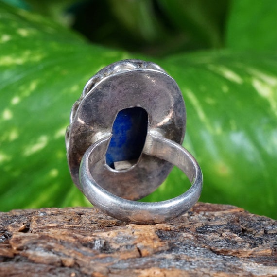 Stunning Vintage Sodalite Sterling Silver Ring Si… - image 4