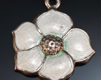 Vintage Tiffany & Co Pink Enamel Sterling Silver Daisy