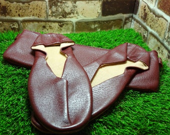 mens leather travel slippers with pouch