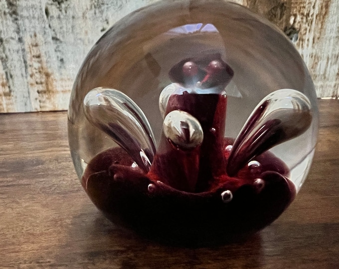 Vintage Caithness Moonflower Paperweight Etsy