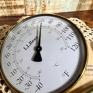 Vintage LL Bean Brass Dial Thermometer - Etsy