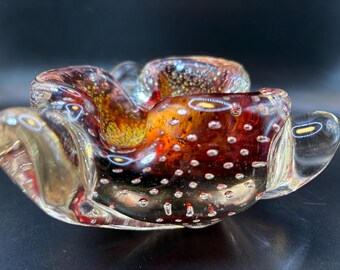 Vintage bubble Murano Glass Ashtray/Dish