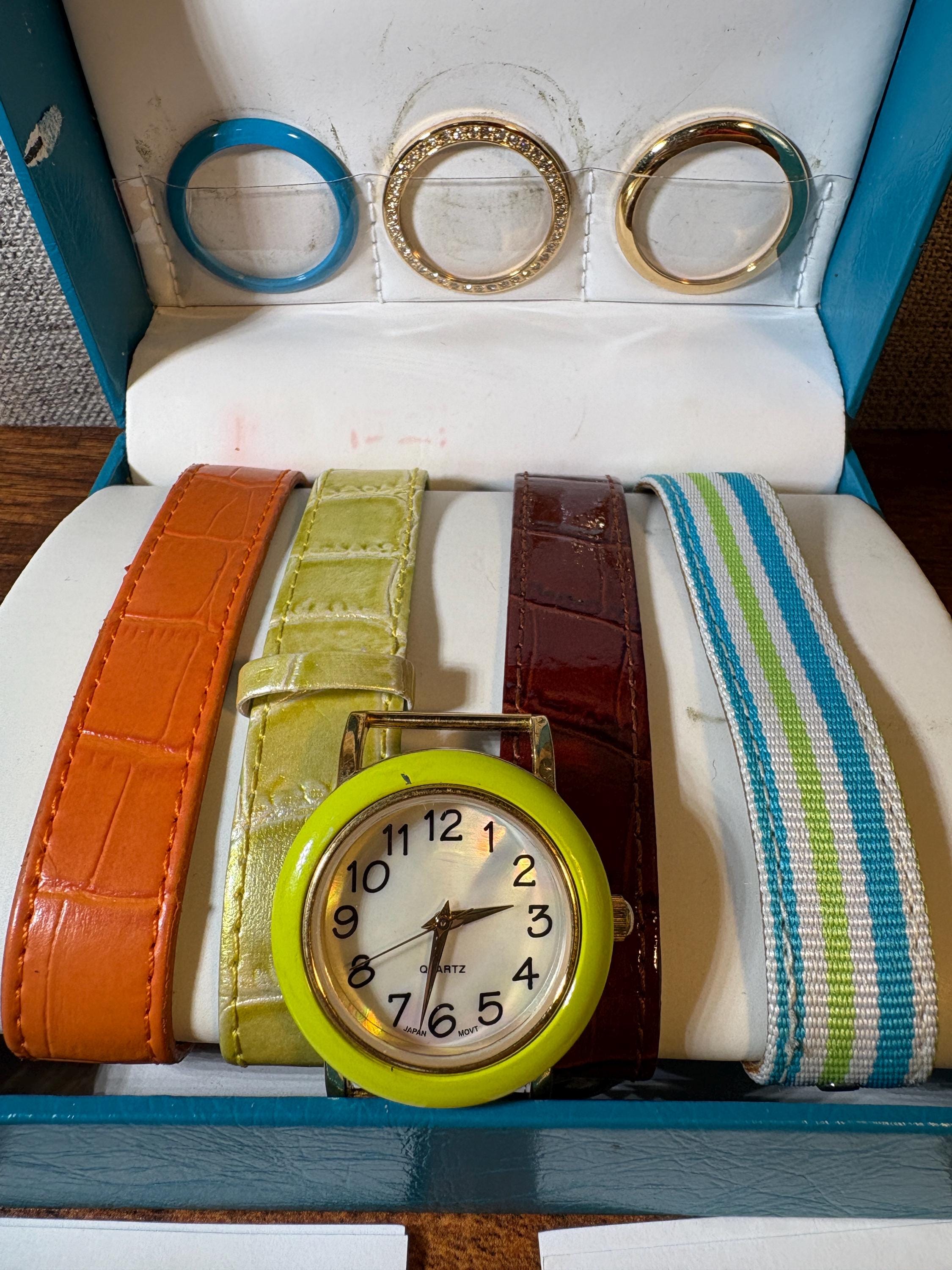 Avon Turquoise and Gold Enamel Link Watch 2009-New in Box New 2009 Avon Colorful Curb Link Watch | Mercari main image 4