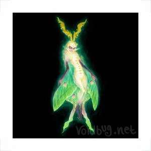 Selene | luna moth queen fairy ethereal print | dreamy nostalgic fine art illustration | 9x9 inches |