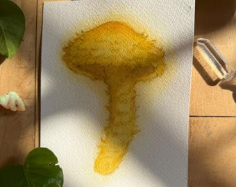 Flaming Scalycap | ORIGINAL PAINTING | Ooak Watercolor Mushroom Art |
