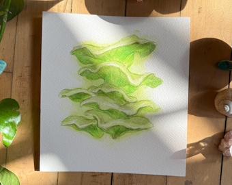 Ghost Fungus | ORIGINAL PAINTING | Ooak Watercolor Mushroom Art |