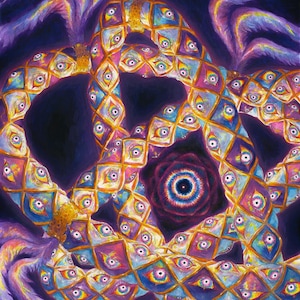 Ophanim Print | Biblically accurate angel throne | terrifying | be not afraid | psychedelic visionary trippy angel | 11x14 fine art print |