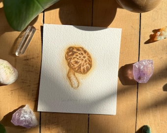Shiitake | ORIGINAL PAINTING | Ooak Watercolor Mushroom Art |