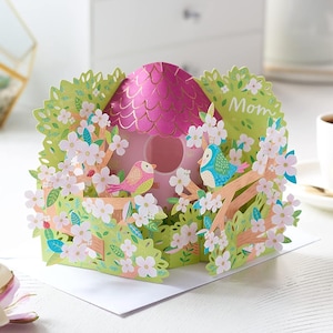 Gratis Schip POP UP Moederdag Kaart Vogelhuisje Vogel 3D Papyrus Amerikaanse Groeten Tuin Bloemen Bloem Folie Magische Momenten Mom Animal Rescue
