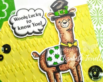 4 St. Patrick's Day Card Kit Llama Alpaca Leprechaun Shamrock Pinch Proof Stampin Up Argyle Lucky Limeade Green Handmade Card Kit Hand DIY