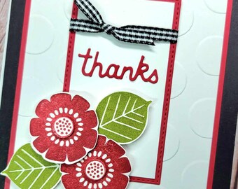 Birthday CARD set Thank You Get Well Hello Friend Greeting Cards 4 card Handmade Stamped card bundle Flower Tea Pot Cupcake Bespoke Papyrus