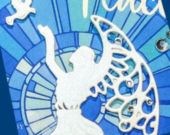 10 Stampin Up Peace Dove Angel Christmas Holiday Gold Shimmer Pearl Filigree Card Kit Vintage Embossed handmade Hand Stamped DIY