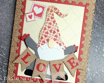 Valentinstag Gnom Karte Kits Jahrestag Hochzeit LOVE Herzen Stampin Up Briefmarke Denken an Sie Hand gestempelt DIY Tier Kätzchen Rettung
