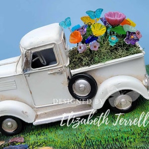 Vase de fleurs en verre camion rustique lit de bourgeons bouquet vintage antique fête des mères anniversaire carte de voeux mariage demoiselle d'honneur idée cadeau ramassage