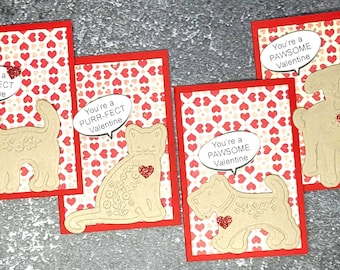 Valentine Kit to Make 10 or 20 Class Kid Children Friends Nursing Retirement Home Activity Valentines Cat Dog DIY Animal Kitten Rescue